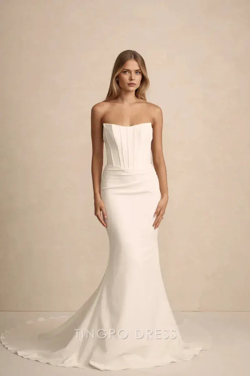 Elegant Sheath/Column Off - Shoulder Corset Mermaid Maxi Dress with Train Prom Dress